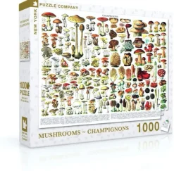 New York Puzzle Company - Vintage Images - Mushrooms - 1000 Piece Jigsaw Puzzle Sale