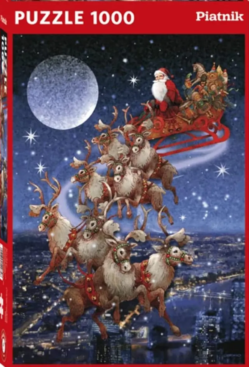 Piatnik - Santas Flying Sleigh - 1000 Piece Jigsaw Puzzle Online