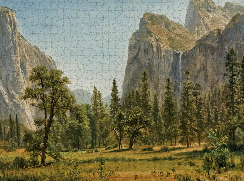 Pomegranate - Albert Bierstadt: Bridal Veil Falls, Yosemite - 1000 Piece Jigsaw Puzzle Online