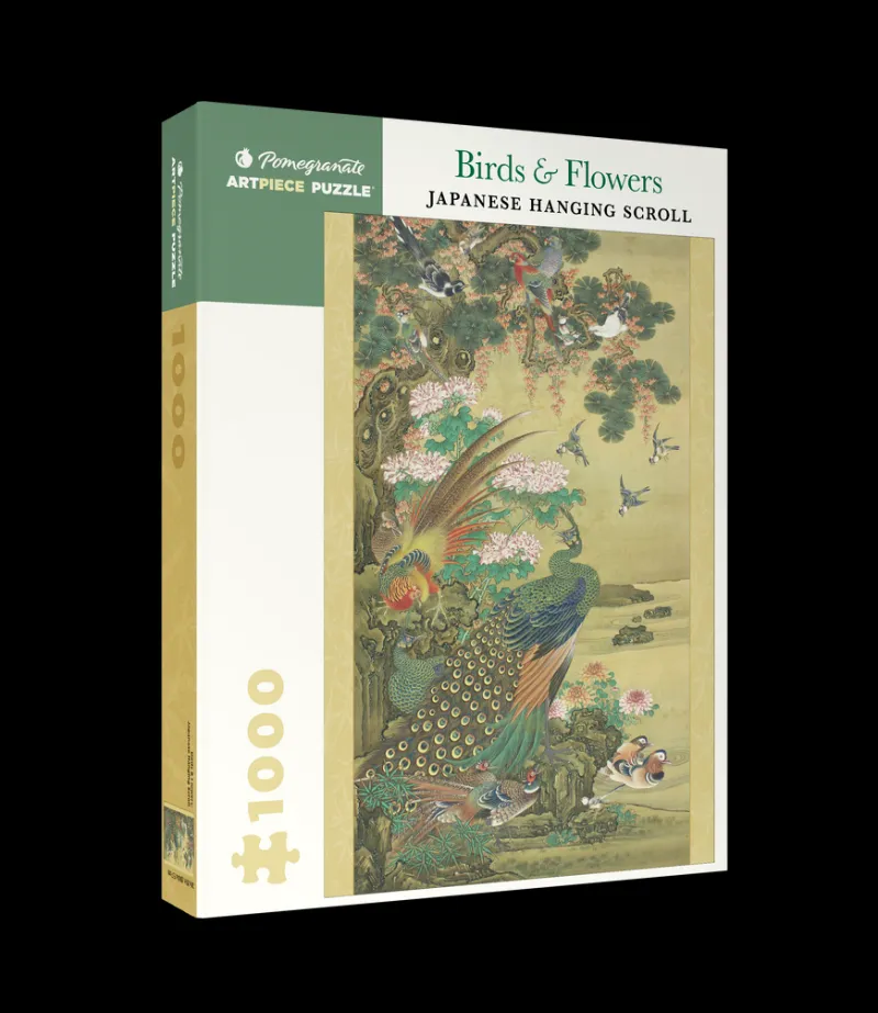 Pomegranate - Birds & Flowers: Japanese Hanging Scroll - 1000 Piece Jigsaw Puzzle Clearance