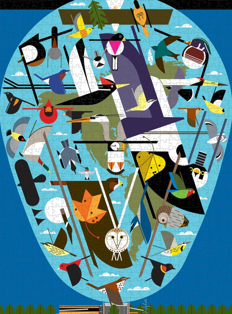 Pomegranate - Charley Harper: We Think the World of Birds - 1000 Piece Jigsaw Puzzle Hot