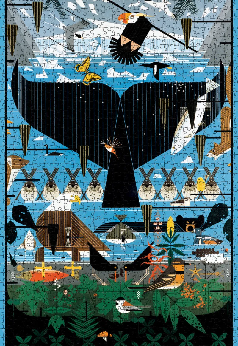 Pomegranate - Charley Harper: Glacier Bay, Alaska - 1000 Piece Jigsaw Puzzle Fashion