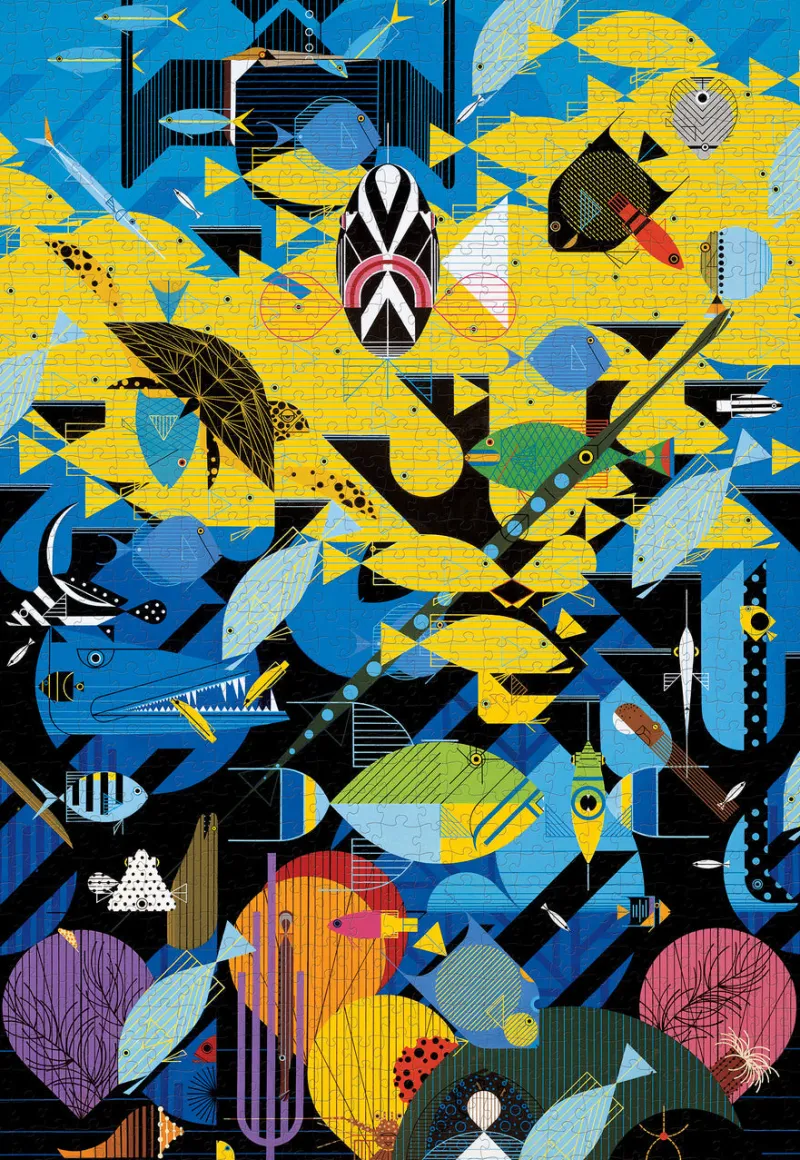 Pomegranate - Charley Harper: The Coral Reef - 1000 Piece Jigsaw Puzzle Best