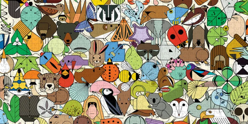 Pomegranate - Charley Harper: Beguiled by Wild - 1000 Piece Jigsaw Puzzle Outlet