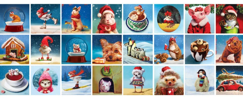 Eurographics *** Pre-Order *** - Advent Calendar - Christmas Animals Fashion