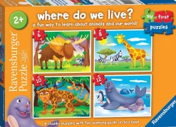 Ravensburger 3058 - Where Do We Live? - My First Jigsaw Puzzles (2, 3, 4 & 5pc) New