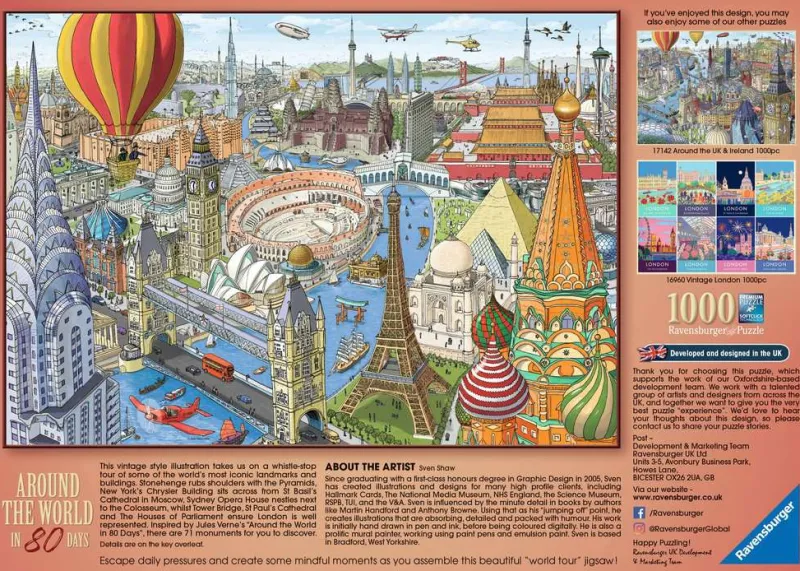 Ravensburger - Around The World In 80 Days - 1000 Piece Jigsaw Puzzle Discount