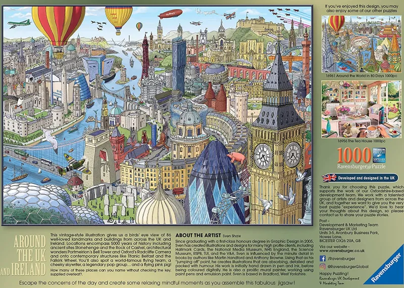 Ravensburger - Around the UK & Ireland - 1000 Piece Jigsaw Puzzle Online