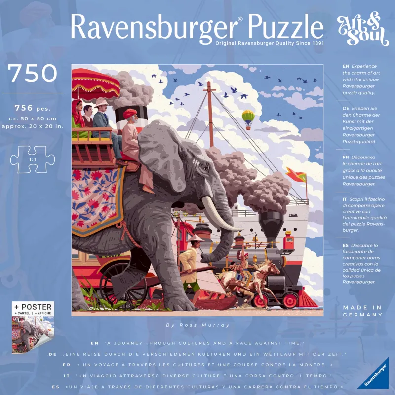 Ravensburger - Art & Soul - Around the World in 80 Days - 750 Piece Jigsaw Puzzles Fashion