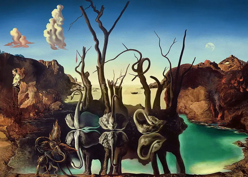 Ravensburger - Art Collection - Salvador Dali Swans reflecting Elephants - 1000 Piece Jigsaw Puzzle Hot