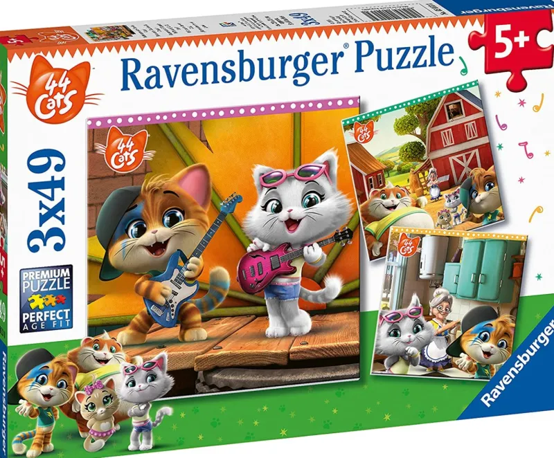 Ravensburger 44 Cats - 3 X 49 Piece Jigsaw Puzzles Sale
