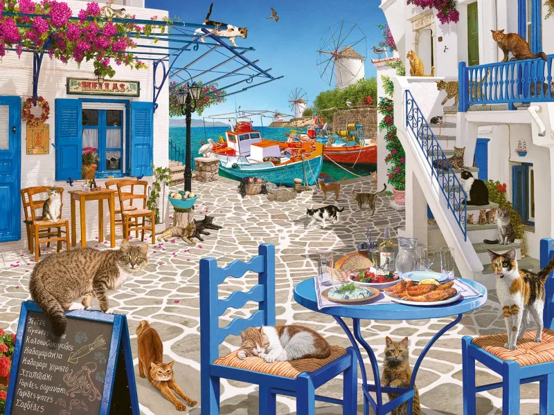 Ravensburger - Cat's of Mykonos - 1500 Piece Jigsaw Puzzle Clearance