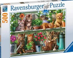 Ravensburger - Cats On The Shelf - 500 Piece Jigsaw Puzzle Outlet