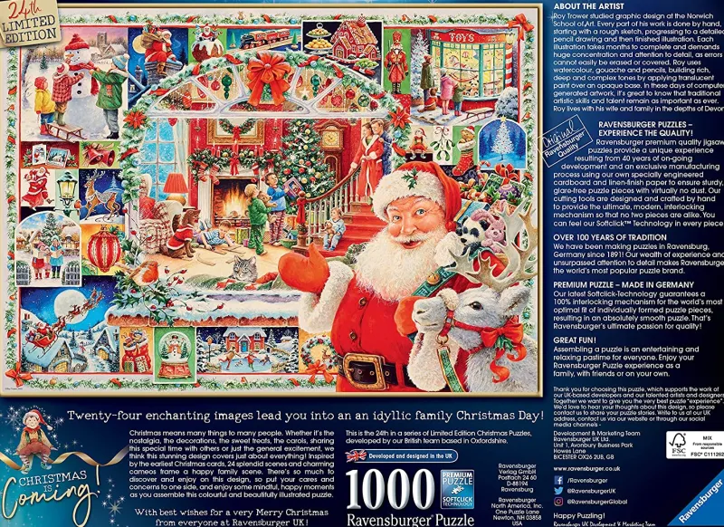 Ravensburger - Christmas Is Coming Limited Edition 2020 - 1000 Piece Jigsaw Puzzle Clearance