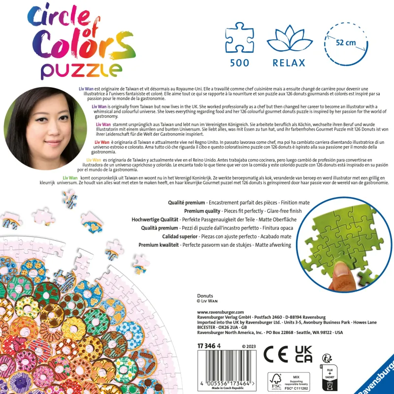 Ravensburger - Circle of Colours - Doughnuts - 500 Piece Jigsaw Puzzle Hot