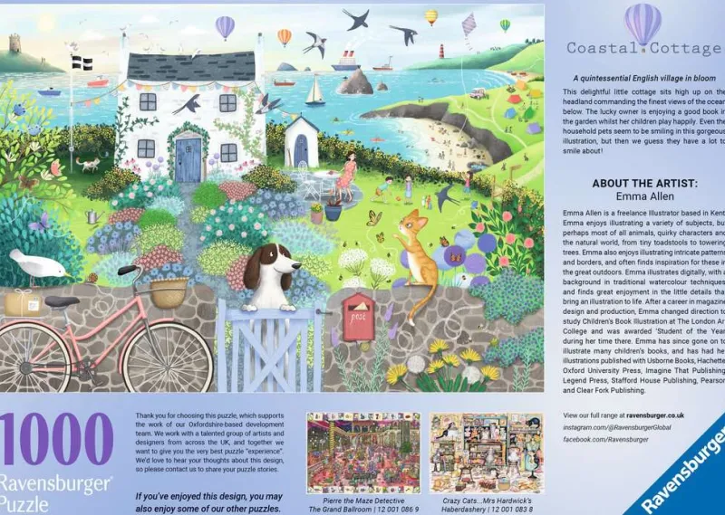 Ravensburger - Coastal Cottage - 1000 Piece Jigsaw Puzzle Outlet
