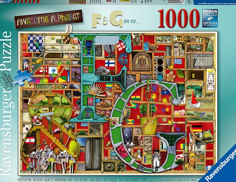 Ravensburger - Colin Thompson - Awesome Alphabet F & G - 1000 Piece Jigsaw Puzzle Fashion