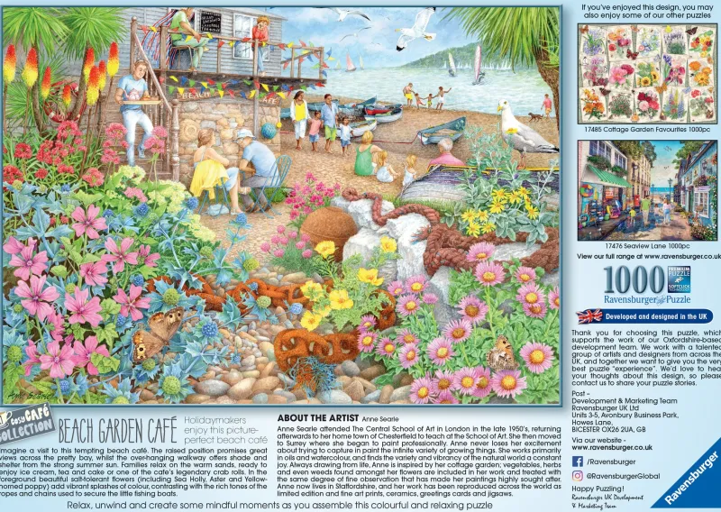 Ravensburger - Cosy Café No.1, Beach Garden Café - 1000 Piece Jigsaw Puzzle Fashion