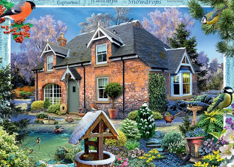 Ravensburger - Country Cottage Collection - Snowdrop Cottage - 1000 Piece Jigsaw Puzzle Outlet
