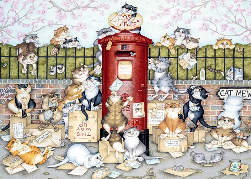 Ravensburger - Crazy Cats - Lost in the Post - 1000 Piece Jigsaw Puzzle Online
