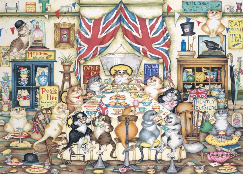 Ravensburger - Crazy Cats, Afternoon at Tiddles - 1000 Piece Jigsaw Puzzle Outlet