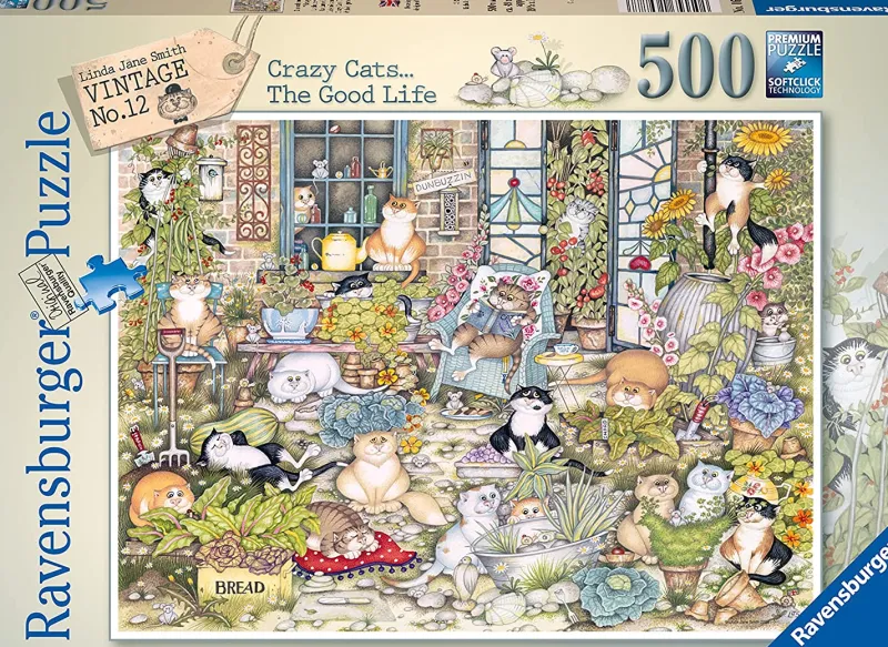 Ravensburger - Crazy Cats The Good Life - 500 Piece Jigsaw Puzzle Outlet