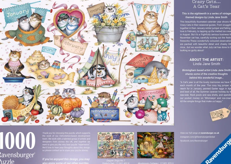 Ravensburger - Crazy Cats - A Cat's Year - 1000 Piece Sale
