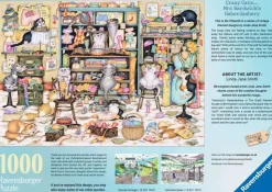 Ravensburger - Crazy Cats - Mrs Hardwick's Haberdashery - 1000 Piece Jigsaw Puzzle New