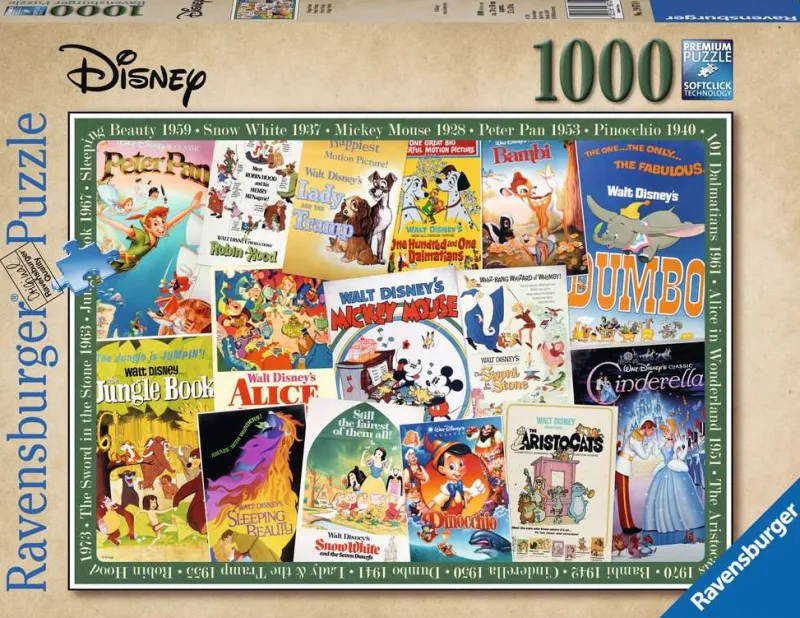 Ravensburger - Disney Vintage Movie Poster - 1000 Piece Jigsaw Puzzle Sale