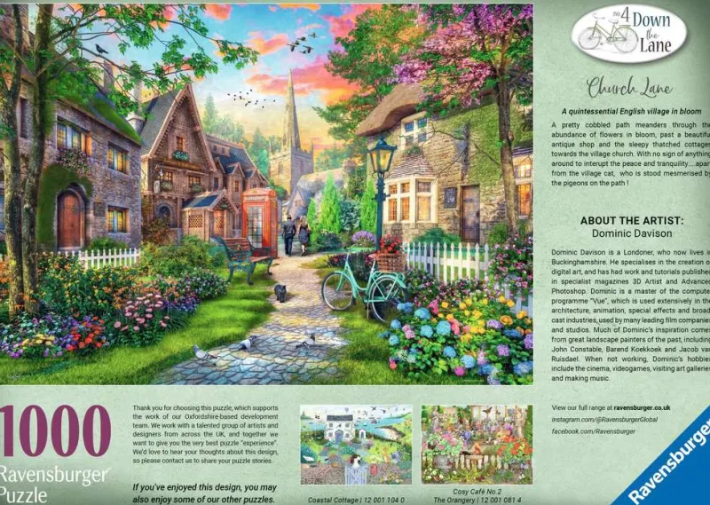 Ravensburger - Down the Lane No.4 Church Lane - 1000 Piece Jigsaw Puzzle Best