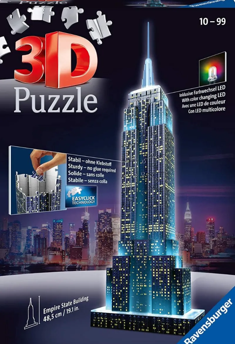 Ravensburger - Empire State Building Night Edition - 216 Piece 3d Jigsaw Puzzle Discount