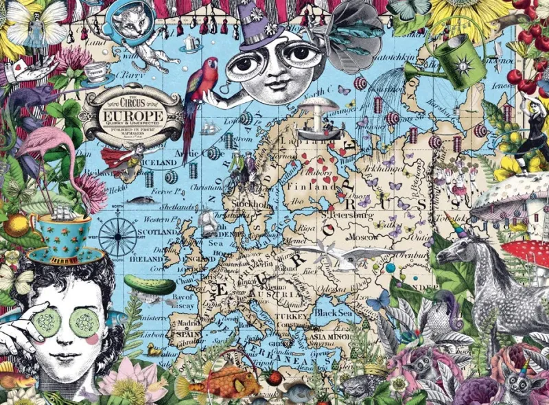 Ravensburger - European Map, Quirky Circus - 500 Piece Jigsaw Puzzle Hot