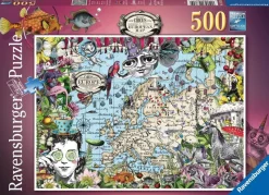 Ravensburger - European Map, Quirky Circus - 500 Piece Jigsaw Puzzle Hot