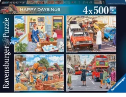Ravensburger - Happy Days No 6, Work Day Memories - 4 x 500 Piece Jigsaw Puzzles Best