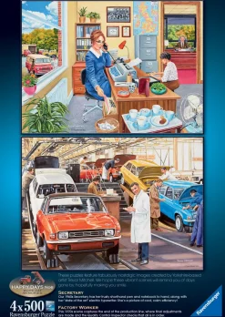 Ravensburger - Happy Days No 6, Work Day Memories - 4 x 500 Piece Jigsaw Puzzles Best
