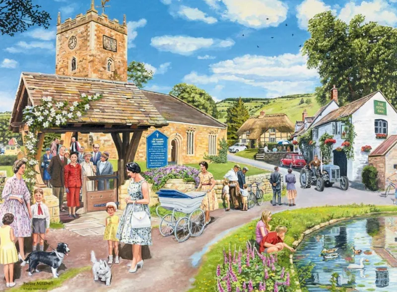 Ravensburger - Happy Days No 3, Countryside Nostalgia - 4 x 500 Piece Jigsaw Puzzles Hot
