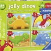 Ravensburger - Jolly Dinos My First Puzzles - 2, 3, 4 and 5 Piece Jigsaw Puzzles New