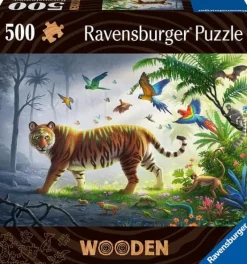 Ravensburger - Jungle Tiger - 500 Piece Wooden Jigsaw Puzzle Clearance