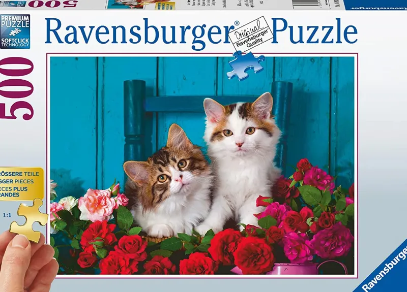 Ravensburger - Kittens and Roses - 500 Piece Jigsaw Puzzle Fashion