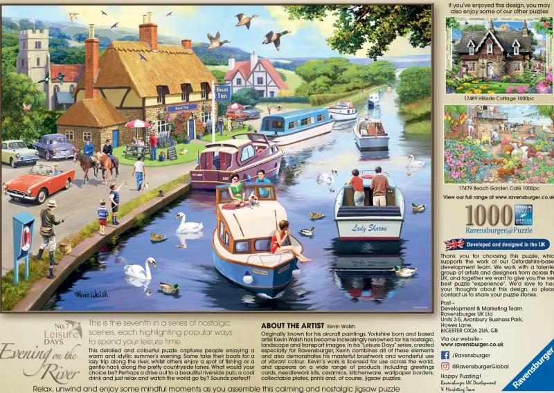 Ravensburger - Leisure Days No.7, Evening on the River - 1000 Piece Jigsaw Puzzle New