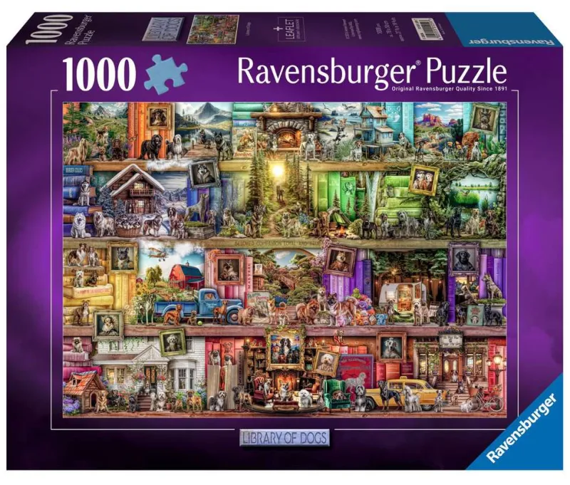 Ravensburger - Library of Dogs - 1000 Piece Jigsaw Puzzle Sale