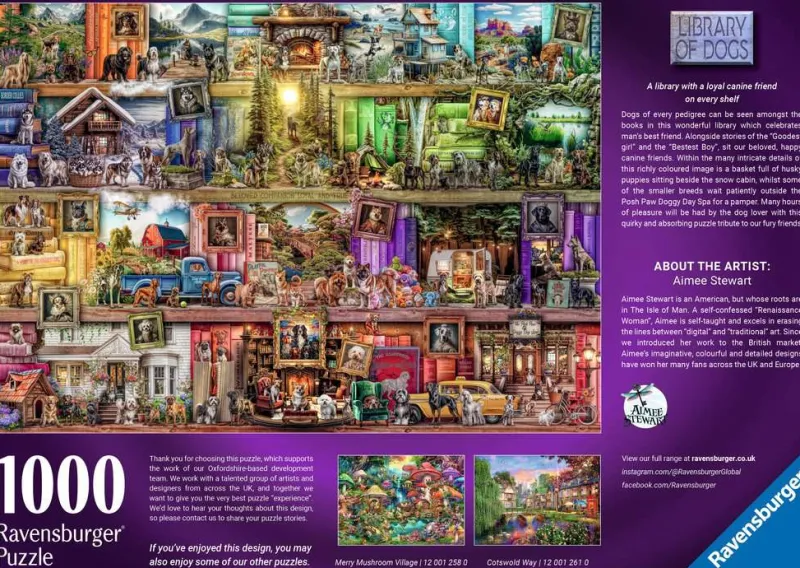 Ravensburger - Library of Dogs - 1000 Piece Jigsaw Puzzle Sale
