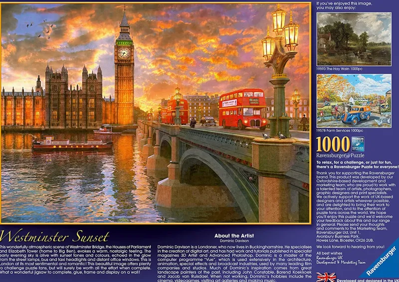 Ravensburger - London - Westminster Sunset - 1000 Piece Jigsaw Puzzle Best
