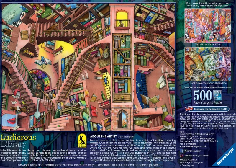 Ravensburger - Ludicrous Library - 500 Piece Jigsaw Puzzle Hot