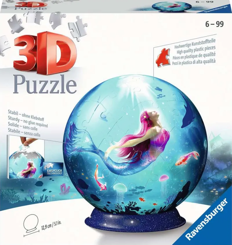 Ravensburger - Mermaid 3D Puzzle - 72 Piece 3d Jigsaw Puzzle Outlet