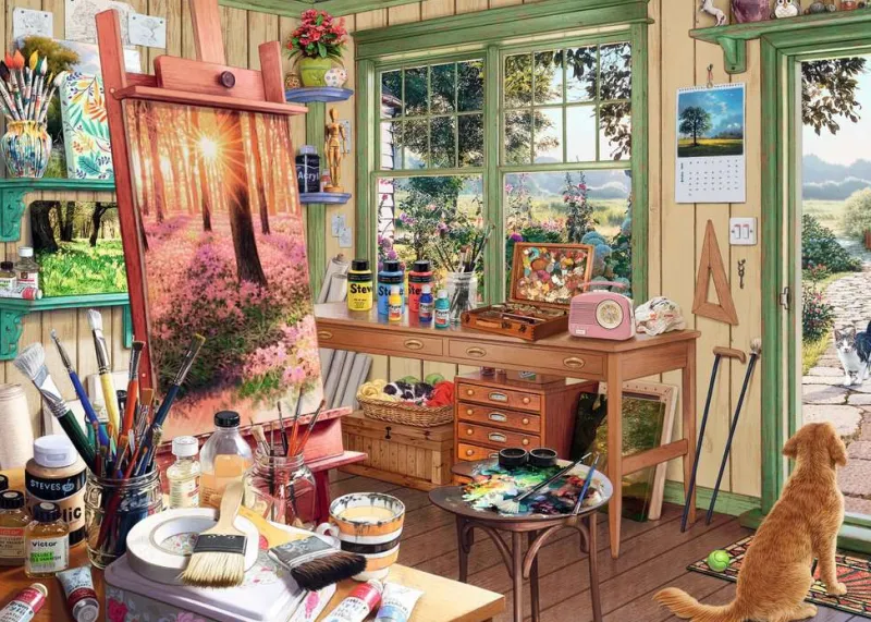 Ravensburger - My Haven No.11, The Artist’s Shed - 1000 Piece Jigsaw Puzzle Fashion