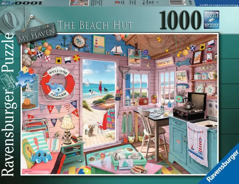 Ravensburger - My Haven No 7, The Beach Hut - 1000 Piece Jigsaw Puzzle Outlet