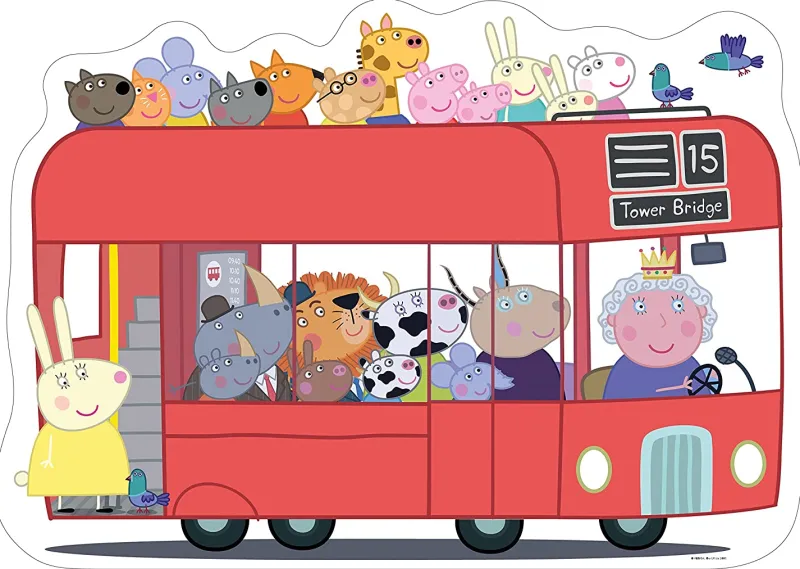 Ravensburger - Peppa Pig London Bus Shaped Giant Floor Puzzle - 24 Piece Jigsaw Puzzle Sale
