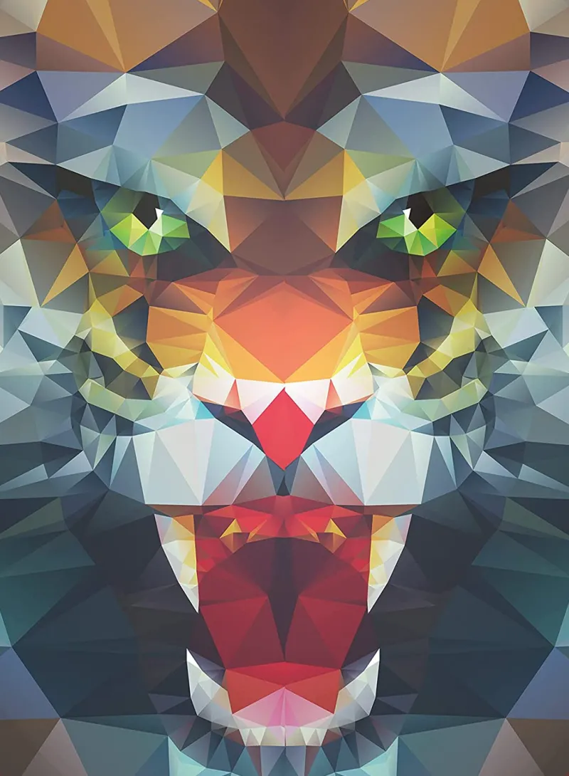 Ravensburger - Polygon Lion - 500 Piece Jigsaw Puzzle New