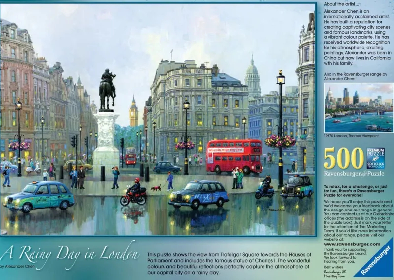 Ravensburger - Rainy Day in London - 500 Piece Jigsaw Puzzle New